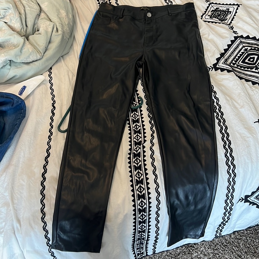 Black Leather Jeans